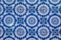 Azulejo is a form of Portuguese or Spanish painted, tin-glazed, ceramic tile work. Azulejos is traditional Portugese tiles in Royalty Free Stock Photo