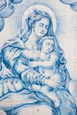 Azulejo of Madonna with Child in the Cathedral of Aveiro