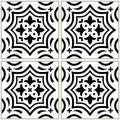 Azulejo - Portuguese tile design, seamless vector black and white pattern, retro mosaics set Royalty Free Stock Photo