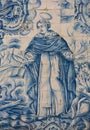 Azulejo of Saint Dominic in the Cathedral of Aveiro Royalty Free Stock Photo