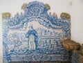 Azulejo of Saint Dominic in the Cathedral of Aveiro Royalty Free Stock Photo