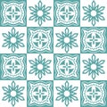 Azulejo seamless pattern stylish trendy ceramic tile design element for kitchen