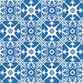 Azulejo square ceramic spanish tile for design, retro geometric vector illustration