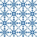 Azulejo square ceramic spanish tile design, retro geometric vector illustration Royalty Free Stock Photo