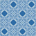 Azulejo square ceramic spanish tile for kitchen backsplash design, retro geometric vector illustration Royalty Free Stock Photo