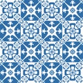 Azulejo square ceramic spanish tile for kitchen backsplash design, retro geometric vector illustration Royalty Free Stock Photo