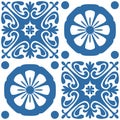 Azulejo square ceramic spanish tile for kitchen backsplash design, retro geometric