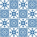 Azulejo square ceramic spanish tile for kitchen backsplash design, retro geometric vector illustration Royalty Free Stock Photo