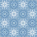Azulejo square ceramic spanish tile, retro geometric vector illustration Royalty Free Stock Photo
