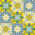 Azulejo tile spanish style, TalaVera de Puebla ceramic tile, beautiful ornate pattern for wall decoration
