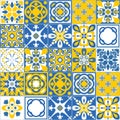 Azulejo tiles spanish traditional pattern, seamless pattern for kitchen and bathroom wall decoration, vector illustration Royalty Free Stock Photo