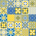 Azulejo tiles spanish traditional pattern, vintage retro seamless pattern for kitchen and bathroom wall decoration Royalty Free Stock Photo