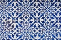 Azulejo, traditional blue-white wall tiles in Lisbon, Portugal Royalty Free Stock Photo