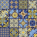 Azulejos ceramic tiles patchwork wallpaper