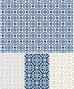 Azulejos inspired blue vector seamless pattern Royalty Free Stock Photo