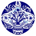 Azulejos portuguese porcelain vase. generative AI