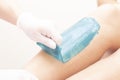 Azulene depilation. wax hair removal, shugaring. concept of smooth skin without hair.