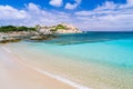 Azure beach with clear water near Porto Pollo on beautiful Sardinia island, Italy Royalty Free Stock Photo