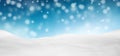 Azure Blue Abstract Panorama Snowscape with Falling Snow Royalty Free Stock Photo