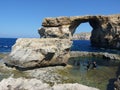 Azure Blue Window in Gozo Malta showing Rock Formation