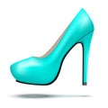 Azure bright modern high heels pump woman shoes Royalty Free Stock Photo