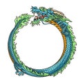 Azure Chinese dragon logotype colorful