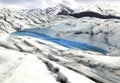 Azure Glacial Pool Against Mountains Royalty Free Stock Photo