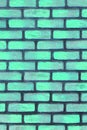 Azure Green Aquamarine paint brick wall masonry texture background structure backdrop Royalty Free Stock Photo