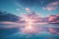 Azure Horizons: Pink Clouds over Tranquil Waters