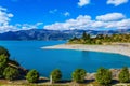 Azure lake among the colorful mountains Royalty Free Stock Photo