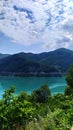 Azure lake in the mountains Royalty Free Stock Photo