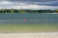 Azure Lake after the rain Royalty Free Stock Photo