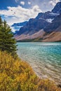 The azure lake surrounded by  Rocky Mountains Royalty Free Stock Photo