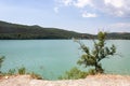 Azure lake view from the cliff Royalty Free Stock Photo