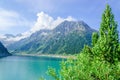 Azure mountain lake and high Alpine peaks, Austria Royalty Free Stock Photo
