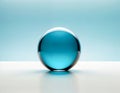 Azure Orb on Pristine White: A Luminous Study in Minimalist Serenity Royalty Free Stock Photo