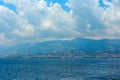 Messina strait from ferry, Sicily, Italy Royalty Free Stock Photo