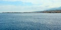 Messina strait from ferry, Sicily, Italy Royalty Free Stock Photo