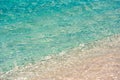 Azure water of the beach Playa Paradise of the island of Cayo Largo, Cuba. Close-up. Royalty Free Stock Photo