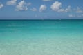 Azure water and blue sky on Grace Bay Beach in the Turks and Caicos Royalty Free Stock Photo