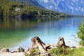 Azure water in a cold mountain lake on a sunny day Royalty Free Stock Photo