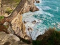 Azure waves on the rocky coast of Ratats.