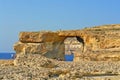 The Azure Window also known as the Dwejra Window on the island of Gozo in Malta. Royalty Free Stock Photo