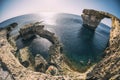 Azure Window Dwejra Window the island of Gozo in Malta Dwejra Bay close to the Inland Sea and Fungus Rock Royalty Free Stock Photo