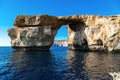 Azure Window, famous stone arch of Gozo island in Royalty Free Stock Photo