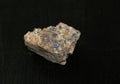 Azurite chessylite from Morocco. Natural mineral stone on black background. Mineralogy, geology, magic of stones, semi