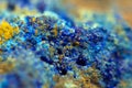 Azurite is a soft, deep blue copper mineral Royalty Free Stock Photo