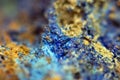 Azurite is a soft, deep blue copper mineral Royalty Free Stock Photo