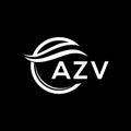 AZV letter logo design on black background. AZV creative circle letter logo concept. AZV letter design