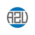 AZV letter logo design on white background. AZV creative initials circle logo concept. AZV letter design